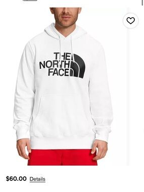 The North Face White Hoodie with Black Logo